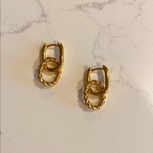 LVC Jewelry • Gold Plated Chain Link Dangle Hoops